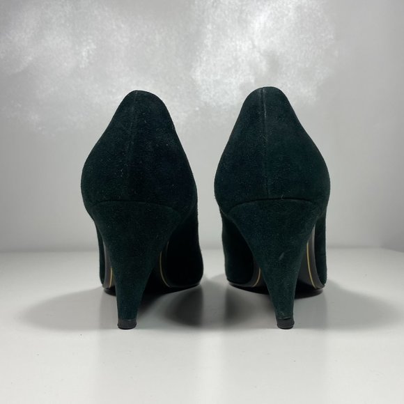 Bruno Magli Women Shoes Vintage Pump Heels Suede Emerald Green Italy Sz 7 - Picture 4 of 14